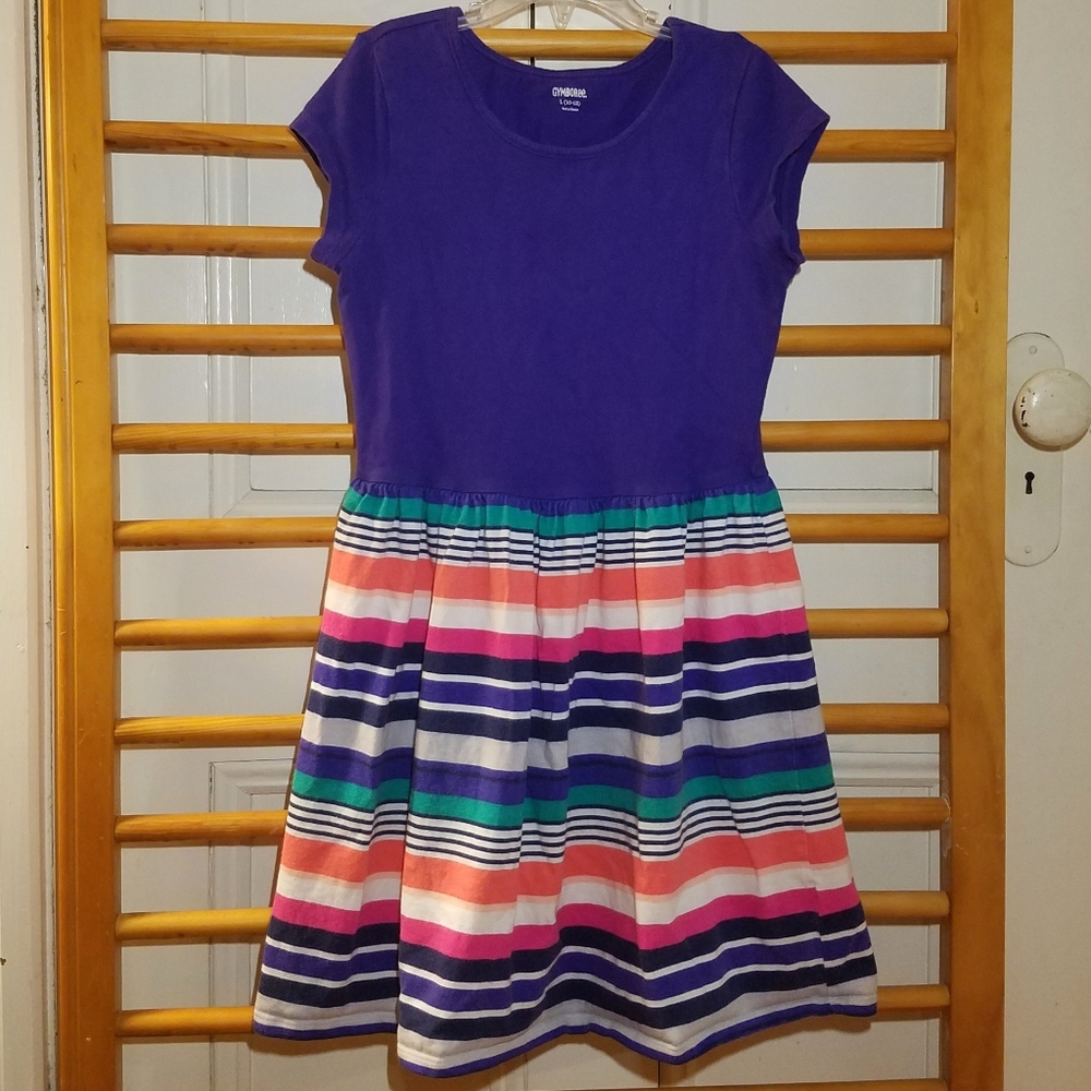 Gymboree 10-12 Summer Striped Dress Jewel Tones SS